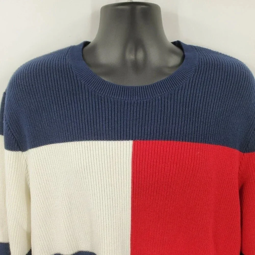 Tommy Hilfiger Men's Icon Original Flag Crew Neck Pullover Sweater‎ Size XL - Picture 4 of 11